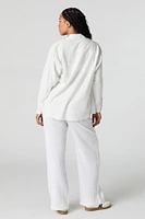 Pantalon froissé à taille coulissante