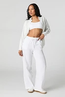 Pantalon froissé à taille coulissante