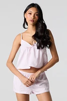 Striped Babydoll Cami & Short 2 Piece Pajama Set