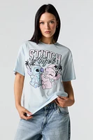 T-shirt de coupe garçonne à imprimé Stitch & Angel