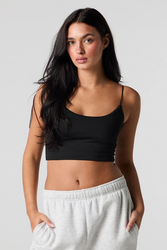 Camisole profilée courte à fines bretelles