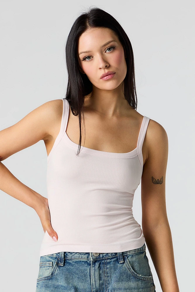 Ribbed Square Neck Tank
