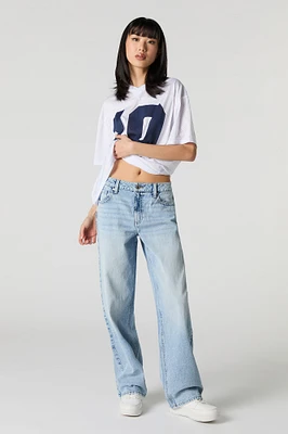 Light Wash Low Rise Baggy Jean