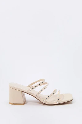 Rhinestone Strappy Open Toe Heel