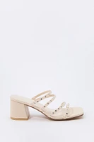 Rhinestone Strappy Open Toe Heel