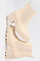 Faux Leather Heeled Gore Boot