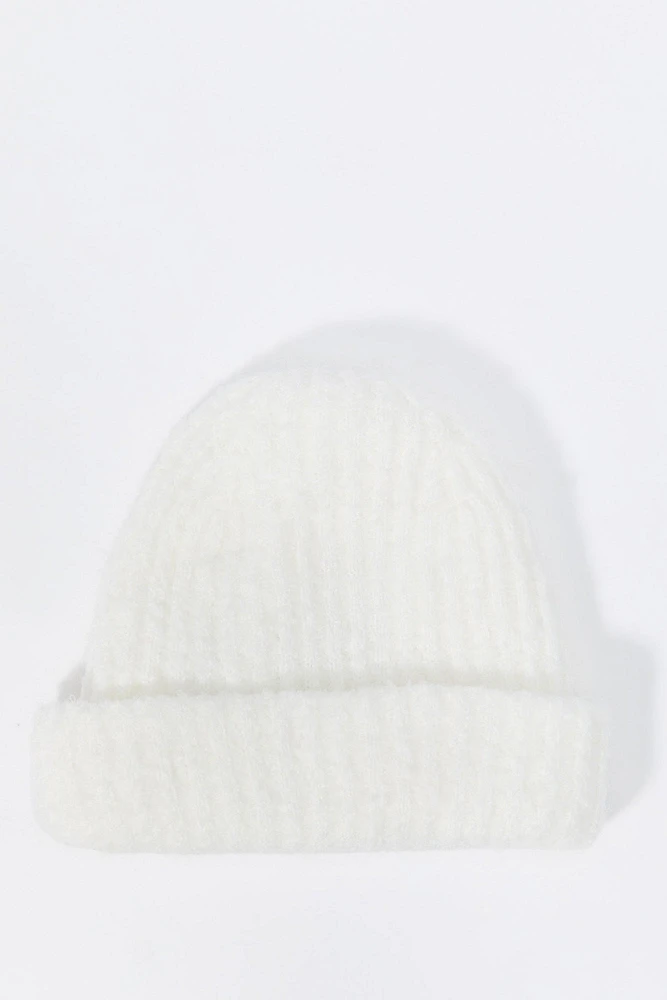 Ribbed Fuzzy Knit Beanie