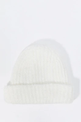 Ribbed Fuzzy Knit Beanie