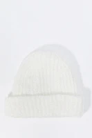 Ribbed Fuzzy Knit Beanie