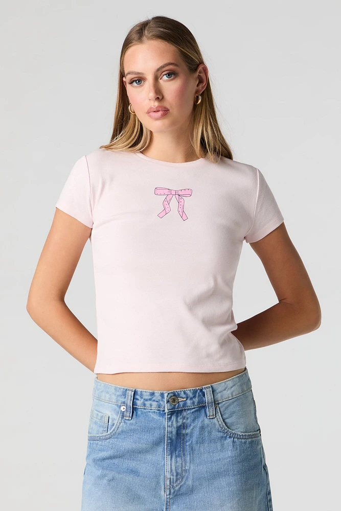 T-shirt côtelé imprimé