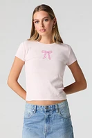 T-shirt côtelé imprimé
