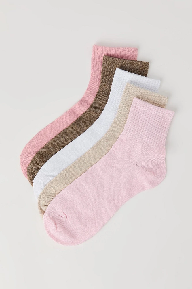 Chaussettes un quart unies (paquet de 5)