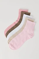 Chaussettes un quart unies (paquet de 5)
