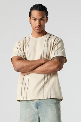 T-shirt rayé texturé