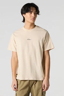 T-shirt ras du cou avec motif brodé