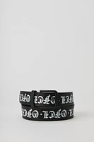 Gothic Text Faux Leather Belt
