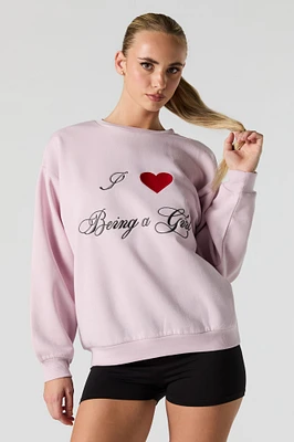 Embroidered Fleece Sweatshirt