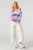 Fleece Cropped Wide Leg Sweatpant