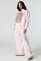 Pantalon d'entraînement à jambe large en molleton avec motif brodé 10