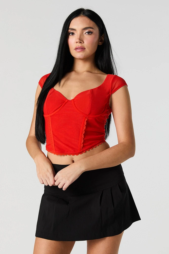 Corset en filet avec découpe au dos