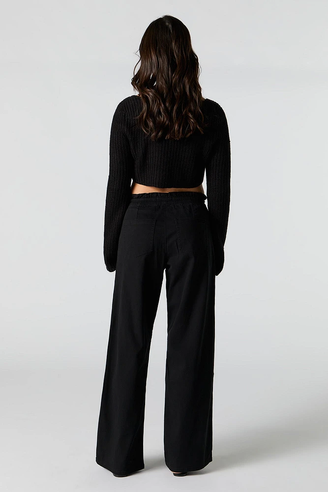 Drawstring Wide Leg Pant
