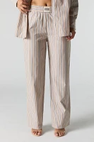 Poplin Striped Wide Leg Pant