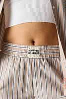 Poplin Striped Wide Leg Pant