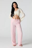 Pantalon à jambe large avec taille coulissante