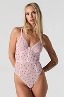 Maillot-corset en filet imprimé