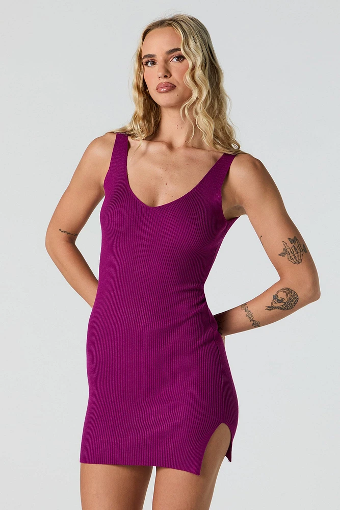 Minirobe-chandail Bodycon à col en V