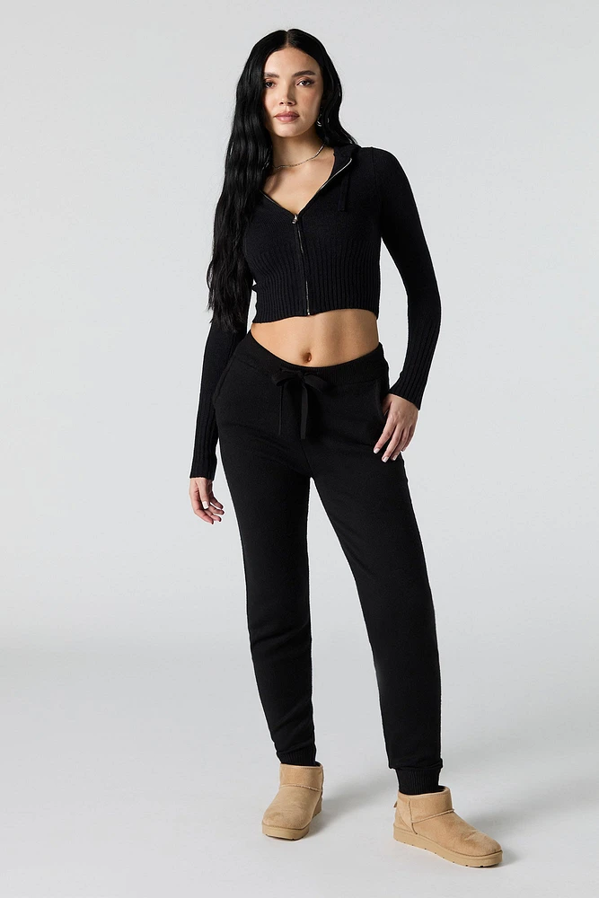 Jogger en tricot à taille coulissante