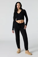 Jogger en tricot à taille coulissante