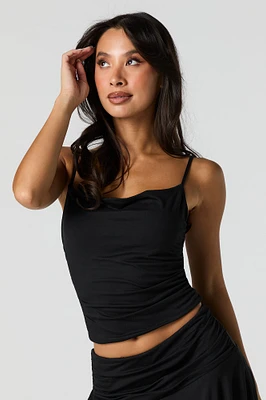 Cowl Neck Ruched Tank