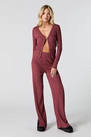Ribbed Knit Wide Leg Pant