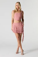 Haut corset en dentelle florale