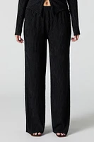 Pantalon à jambe large texturé