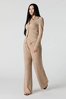 Pantalon à jambe large texturé