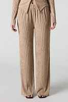 Pantalon à jambe large texturé