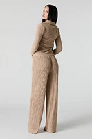 Pantalon à jambe large texturé