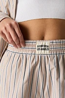 Poplin Striped Drawstring Short