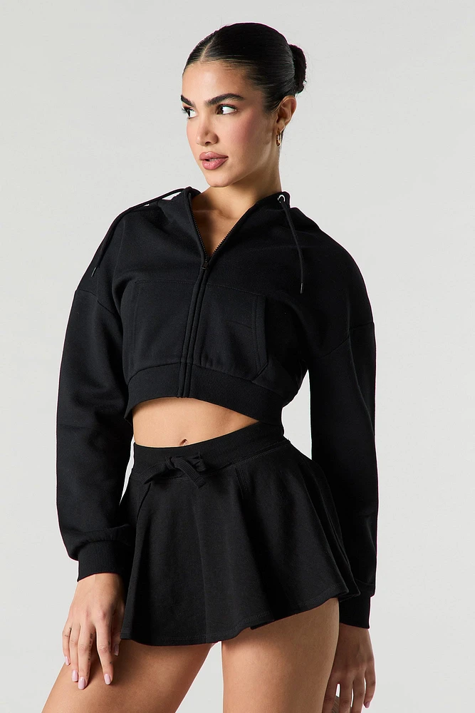 Fleece Drawstring Mini Skort
