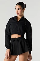 Fleece Drawstring Mini Skort