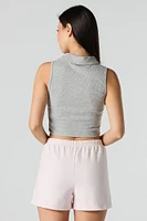 Embroidered Fleece Short