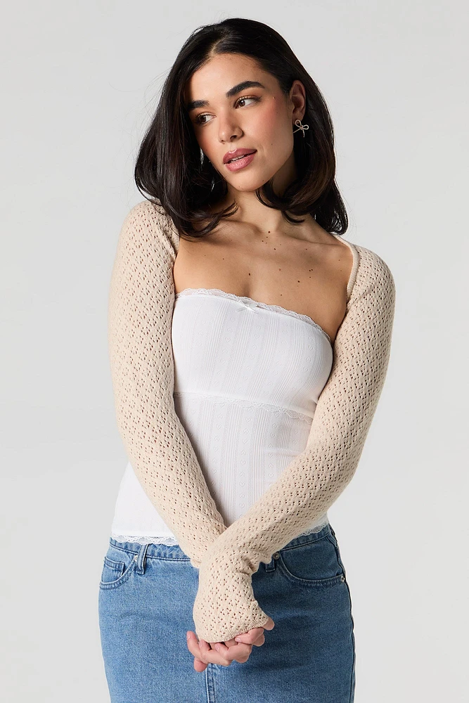 Pointelle Knit Bolero