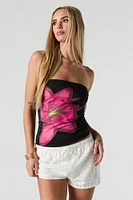 Flower Graphic Tube Top