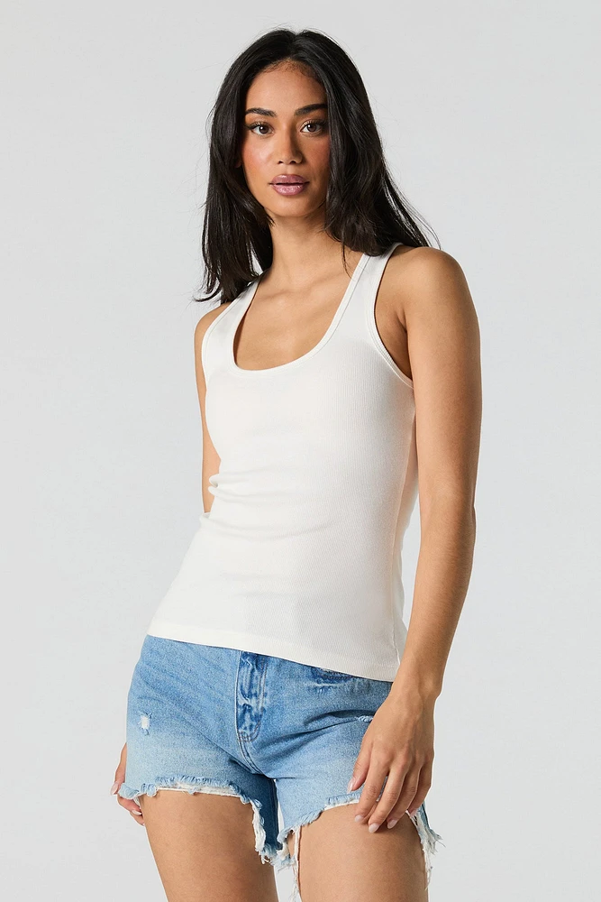 Solid Ribbed Racerback Tank