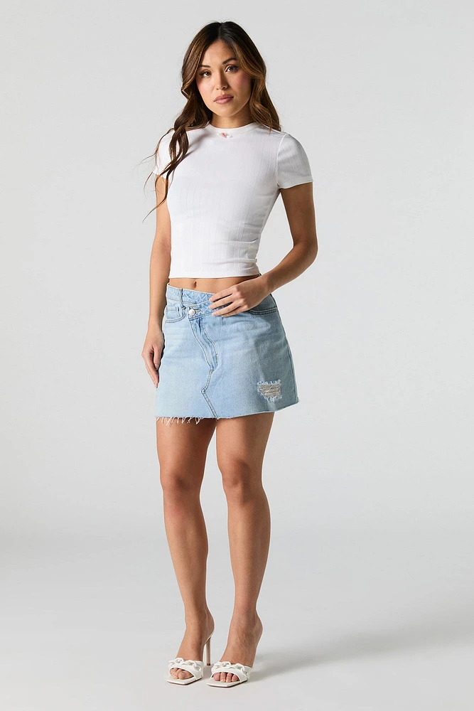 Pointelle Knit Rosette Baby T-Shirt