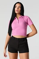 Ribbed Polo Baby Tee