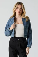 Blouson d'avaiteur en denim écourté