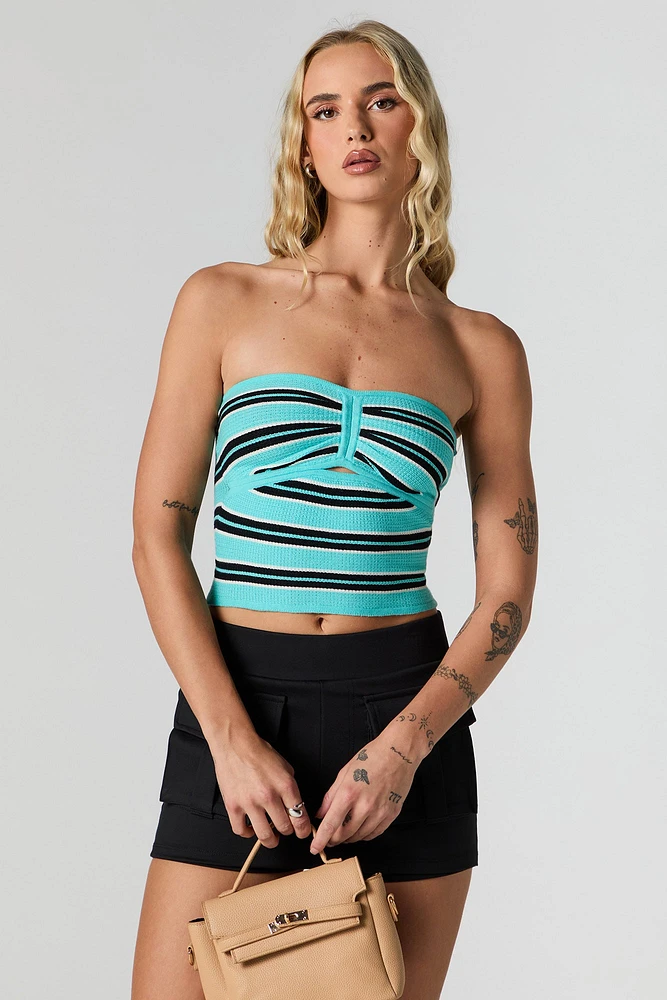 Striped Knit Tube Top